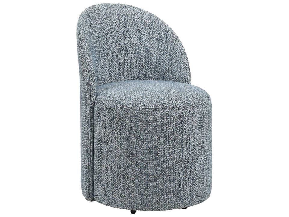 Roll With It Plywood Blue Upholstered Armless Dining Chair