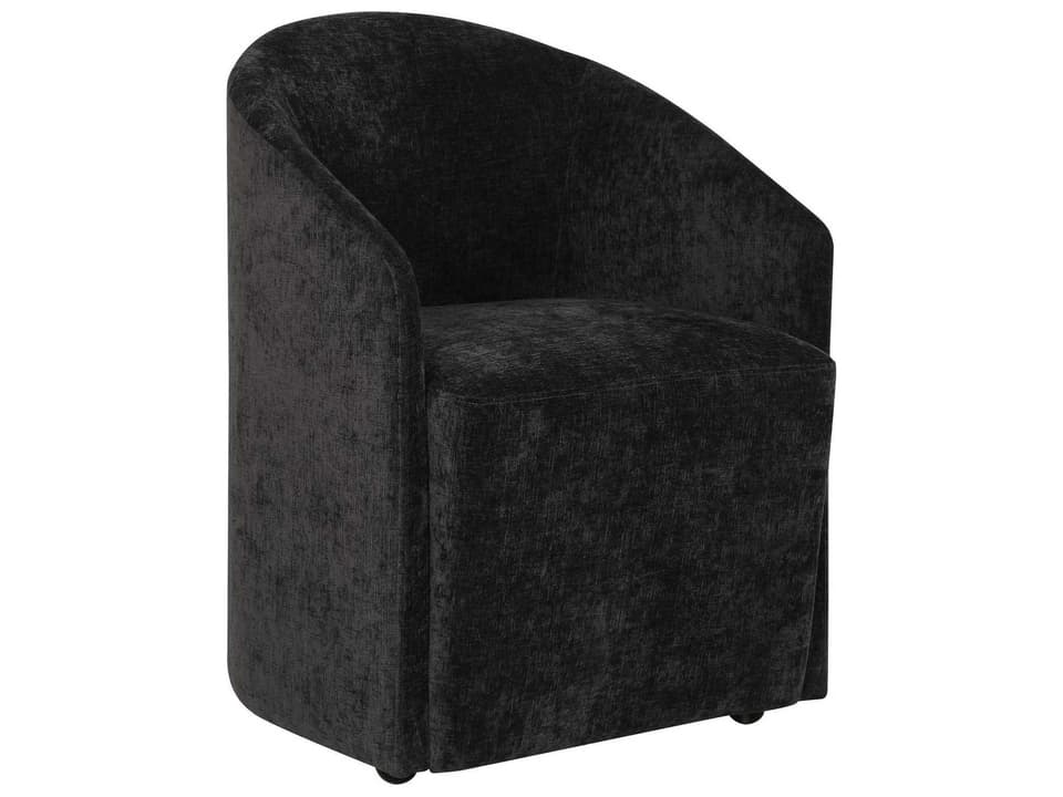 Harbor Upholstered Dining Side Chair in Charcoal Crosshatched Polyester Velvet