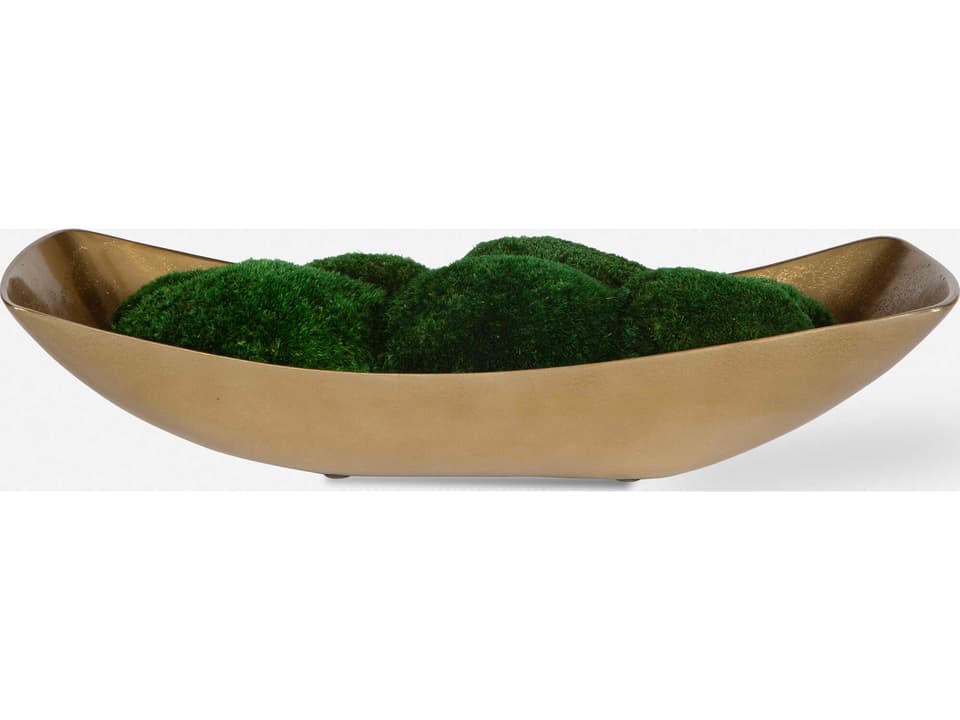 Venice Moss Centerpiece Antique Brass Textured Aluminum