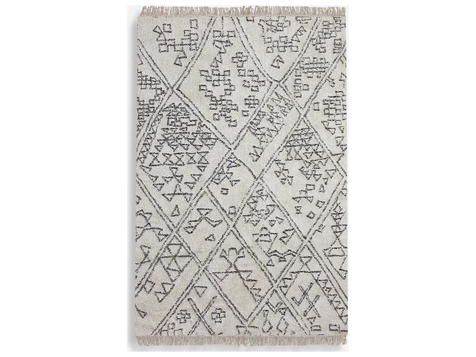 Campo Ivory Cotton Hand-Tufted Area Rug Tribal Pattern