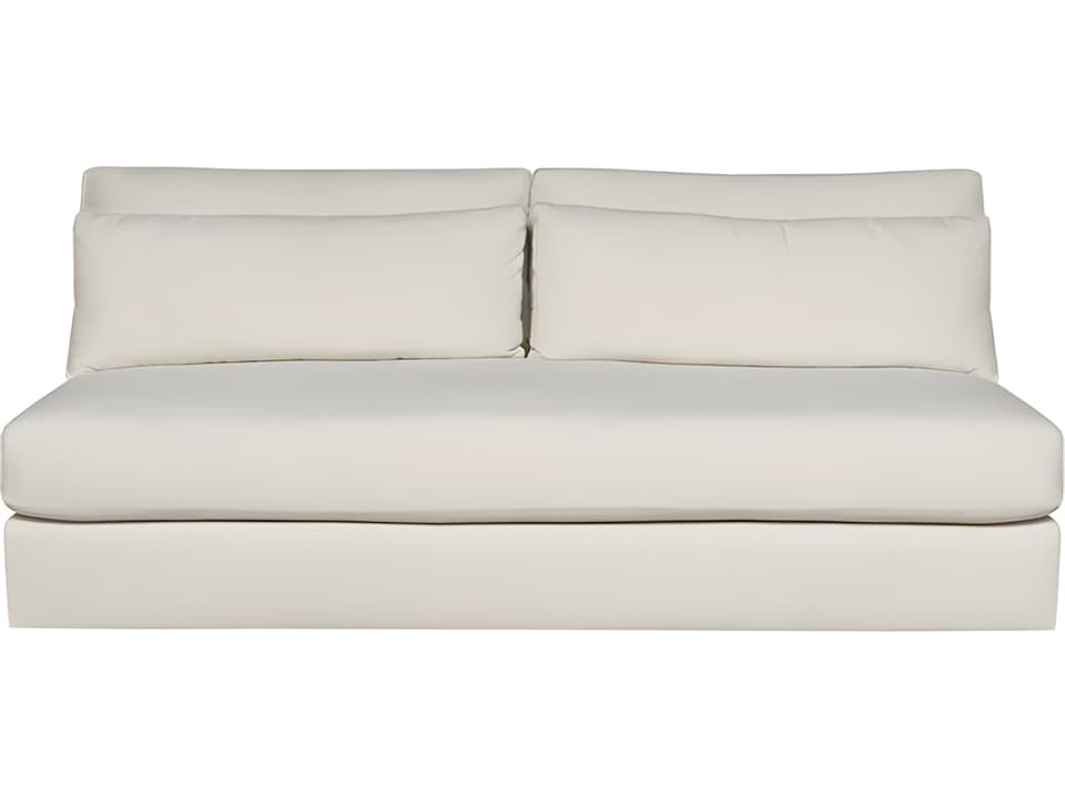 Ease Leone 4-Seat Armless Bench Seat Sofa in Identify Ivory Fabric