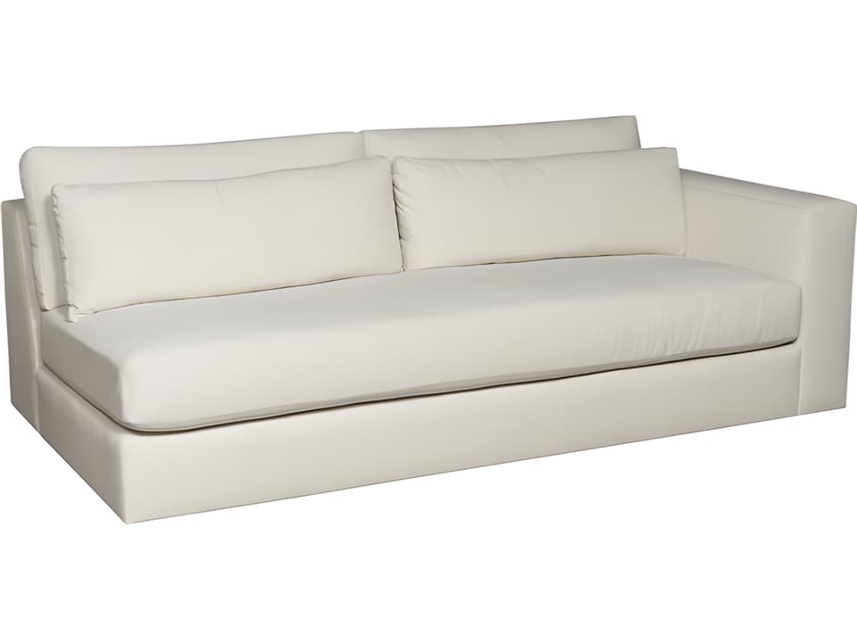 Vanguard Leone Right Arm Bench Seat Sectional Sofa in Identify Ivory