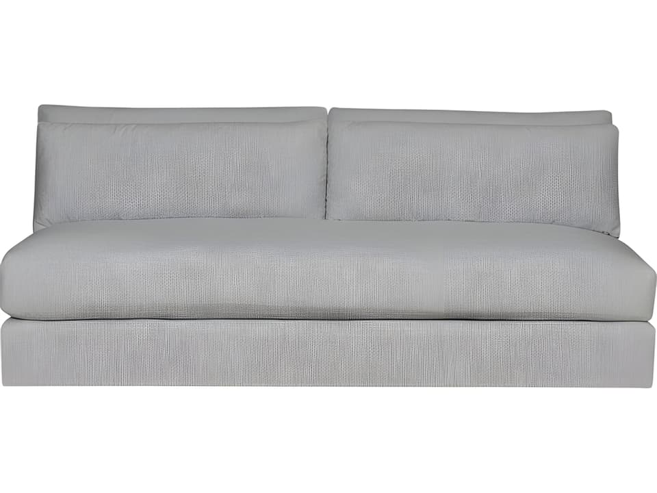 Ease Leone Armless Bench Seat Fabric Sofa in Identify Dove