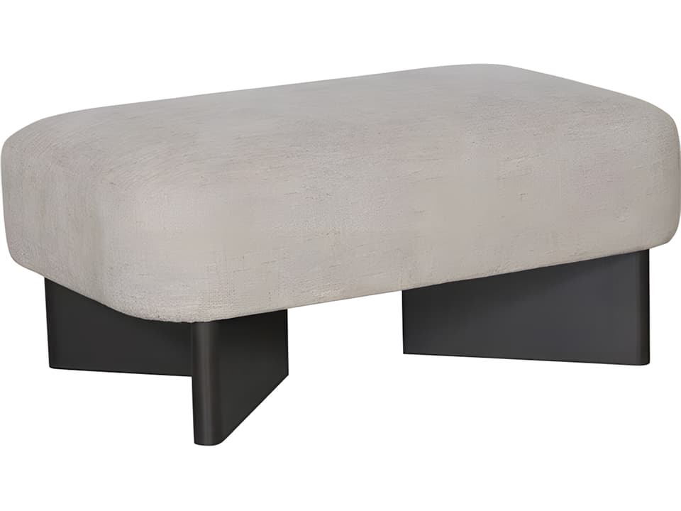 Lola Stocked Bumper Ottoman in Jasper Pebble Fabric