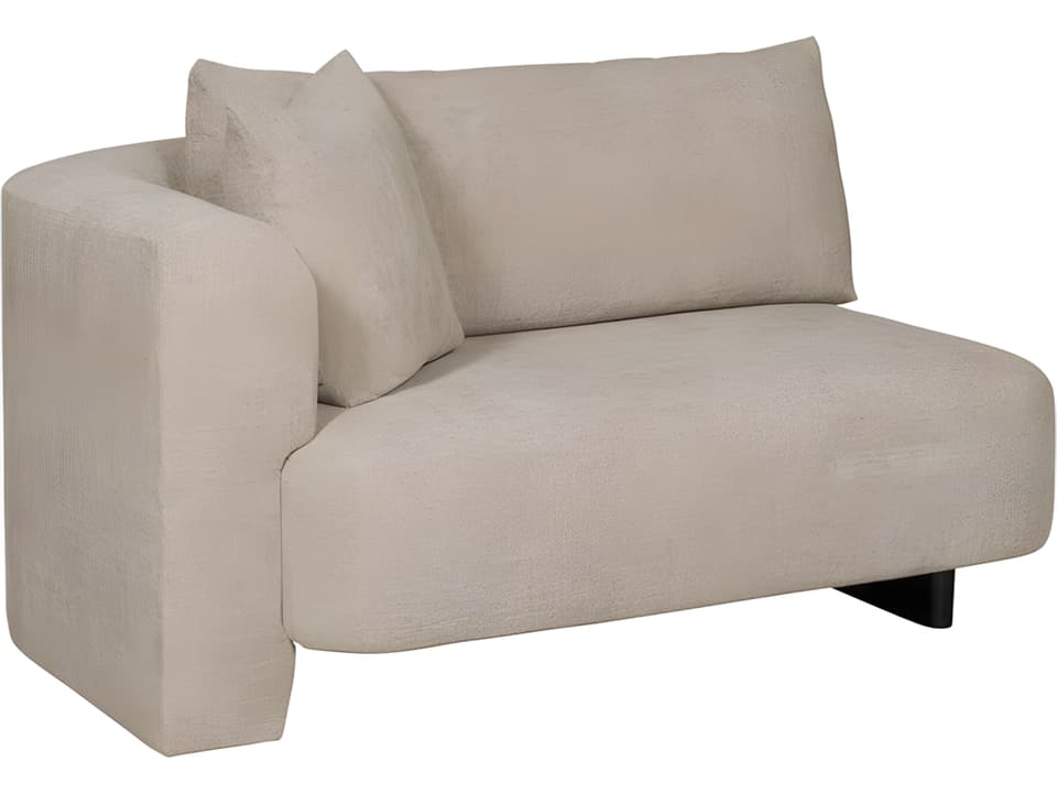 Lola Left Arm Fabric Loveseat in Jasper Pebble