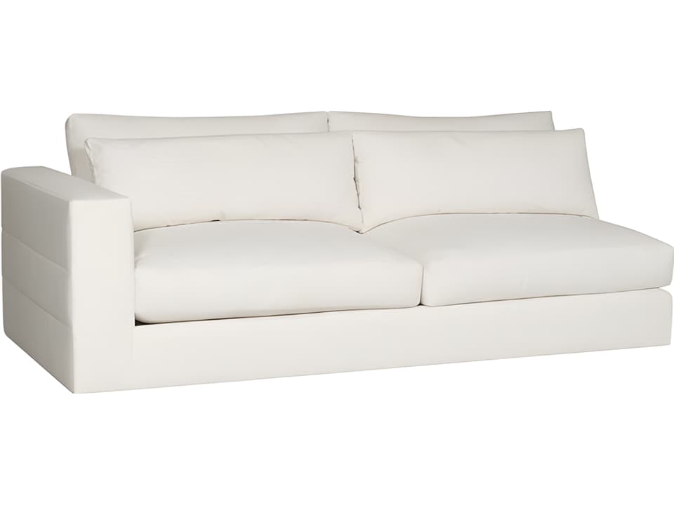 Leone Left Arm Two Seat Modular Sectional Sofa in Nomad Snow Fabric
