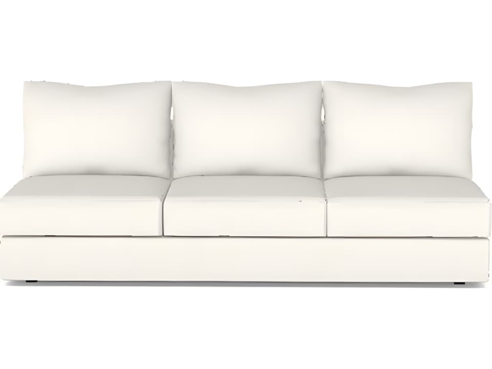 Lucy 3-Seat Armless Sofa in Kizzie Natural Fabric