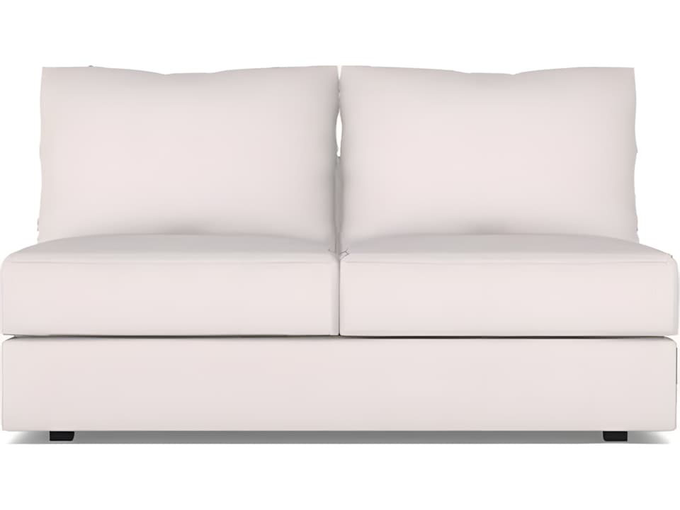 Lucy Upholstered Armless Loveseat in Beige