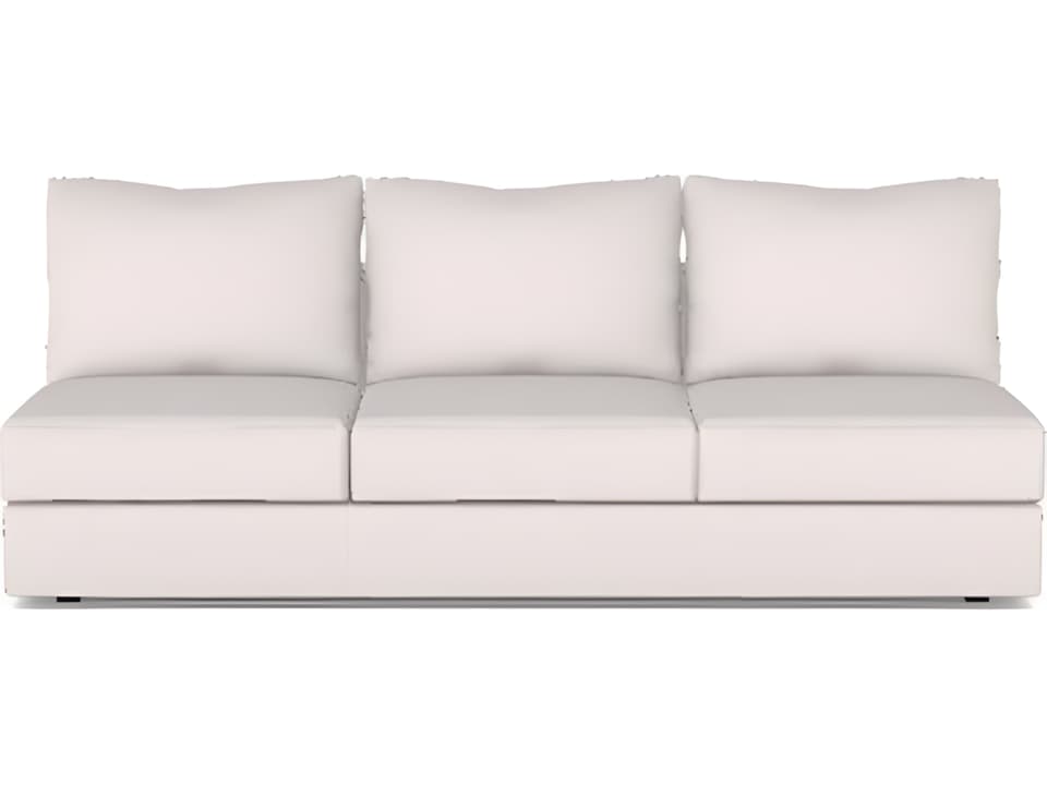 Lucy Stocked Armless Sofa in Trackstar Nickel Fabric