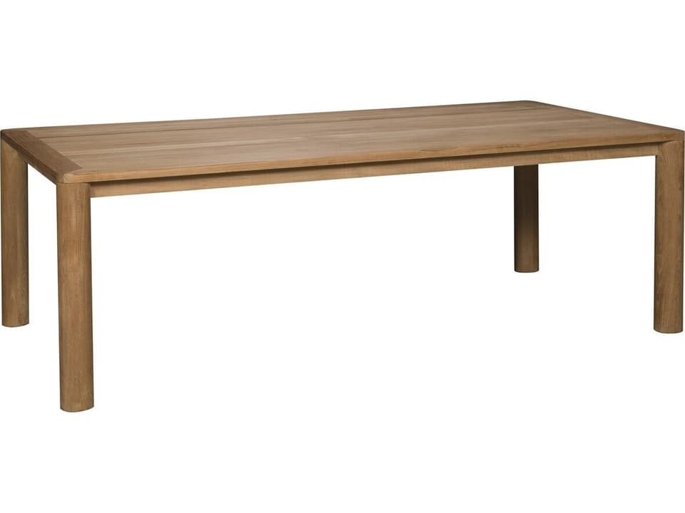 FDB Møbler Table φ700 FDB Mobler Outdoor Sammen Natural Teak Rectangular Dining Table