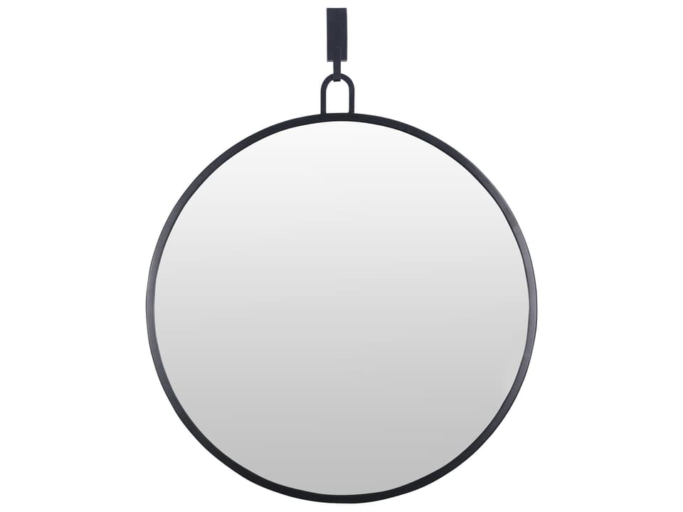 Stopwatch Round Wall Mirror in Black