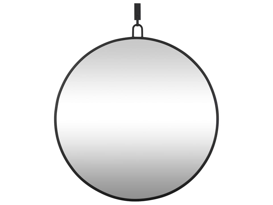 Stopwatch 40-Inch Round Wall Mirror in Black