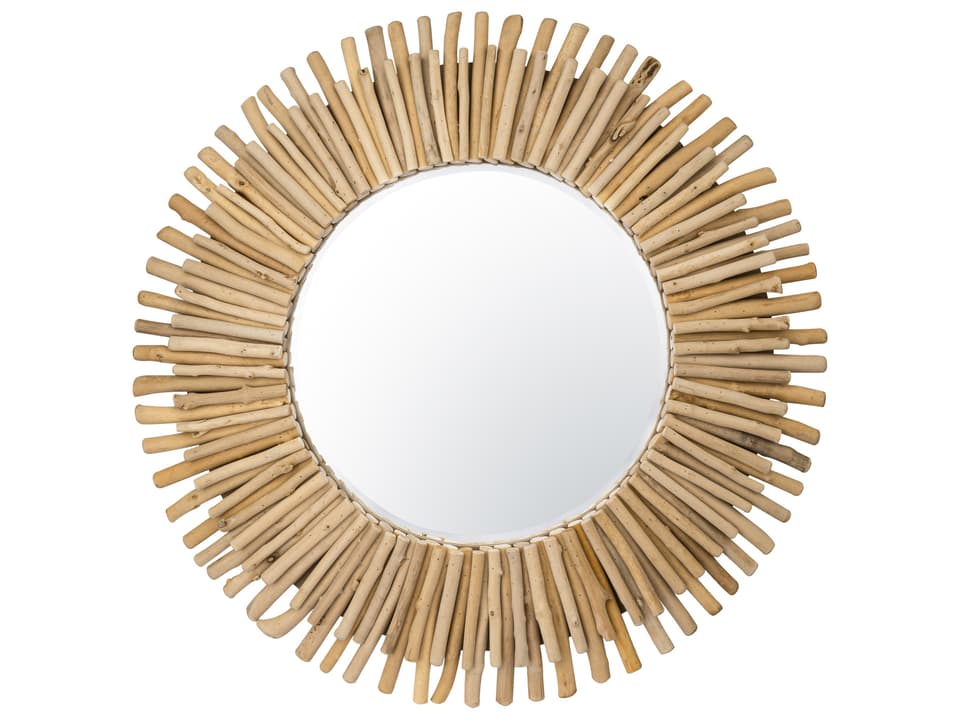 Drifter Round Wall Mirror Natural Driftwood 34 Inch