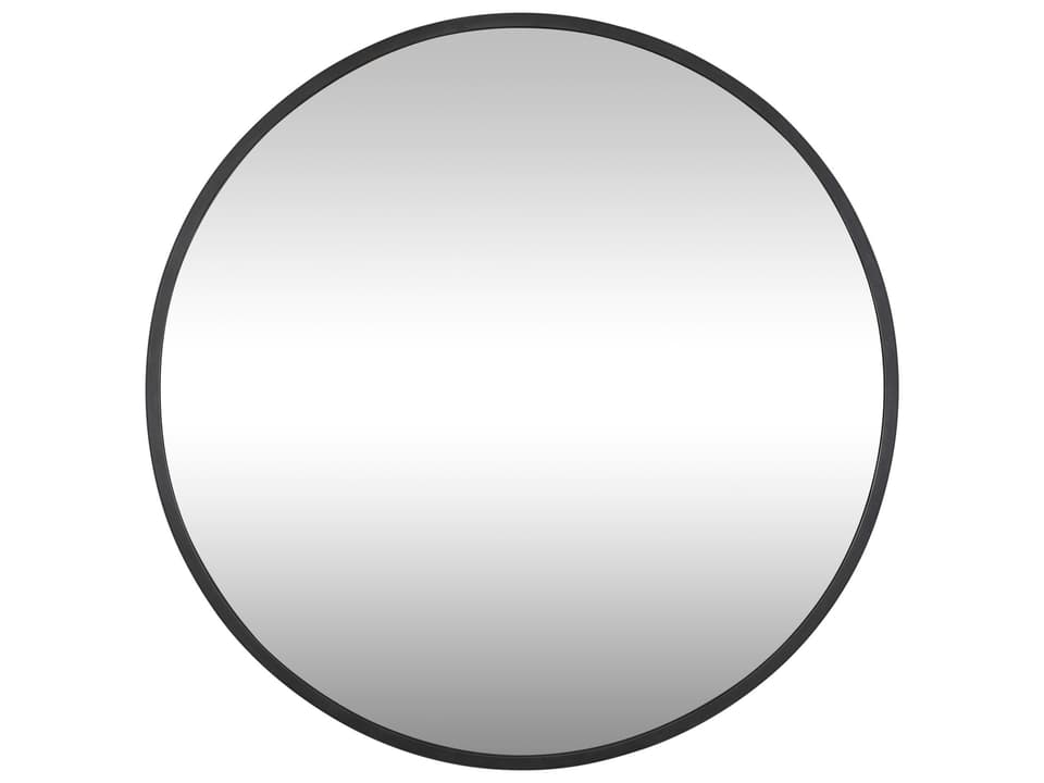 Cottage 30-Inch Round Accent Mirror in Black