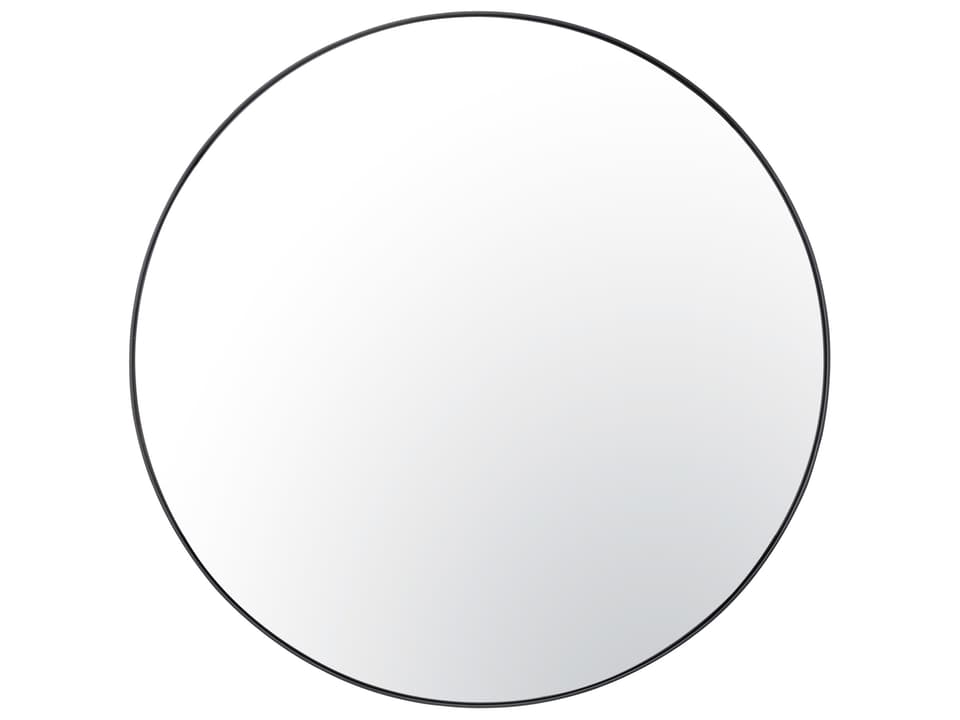 Tablet Round Wall Mirror in Black Industrial Style