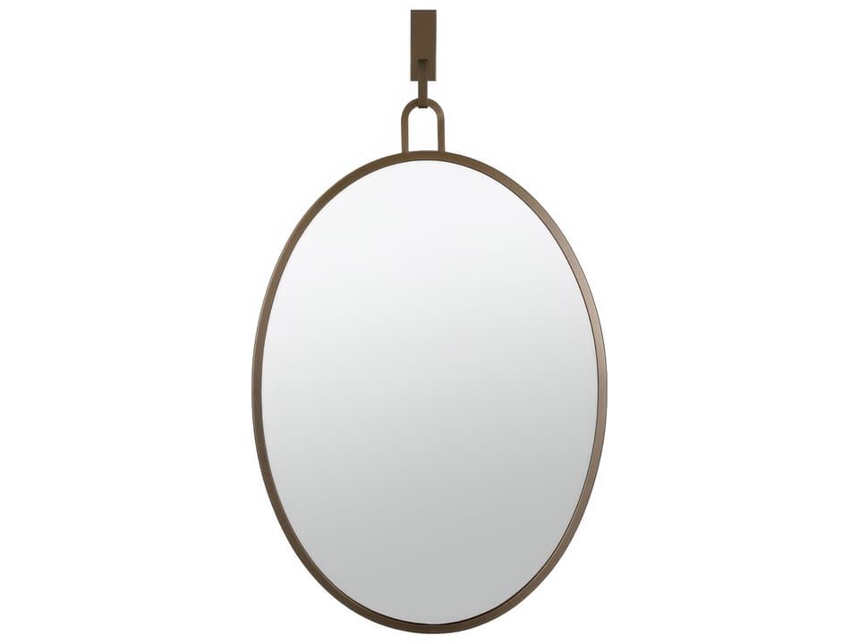 Stopwatch Oval Powder Room Wall Mirror Bronze