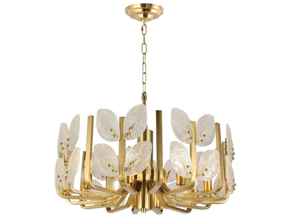 Brass Tax Chandelier Satin Brass 8-Light 26"W