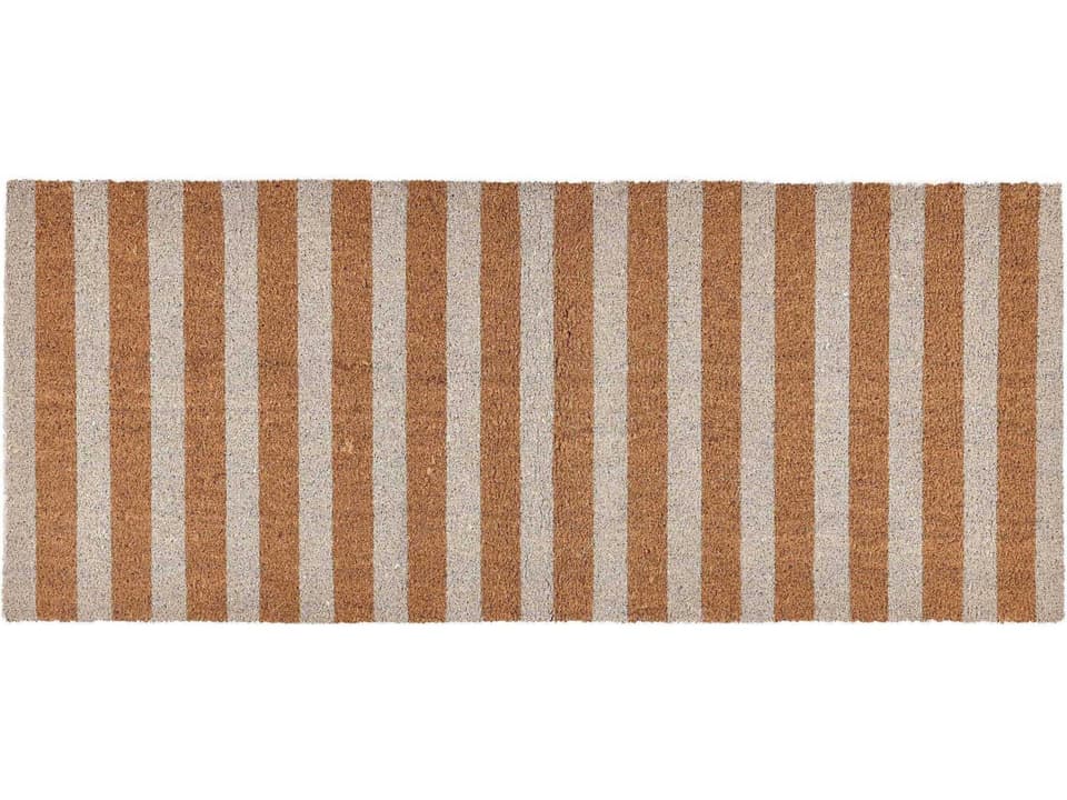 Striped Coir Doormat in Ivory Natural 24x57