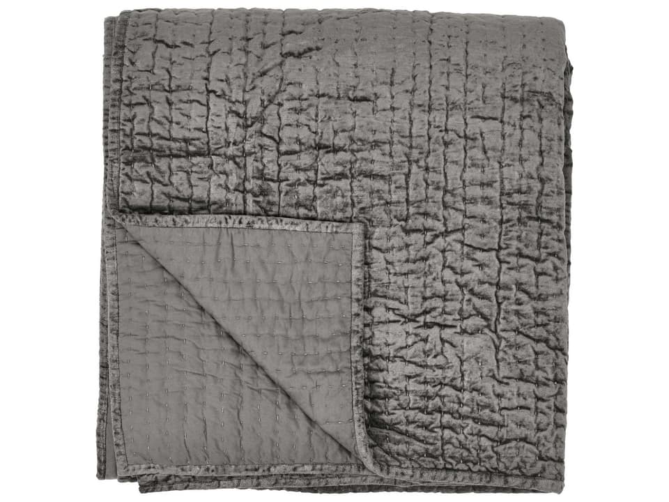 Bari Velvet Quilt with Hand-Stitched Kantha