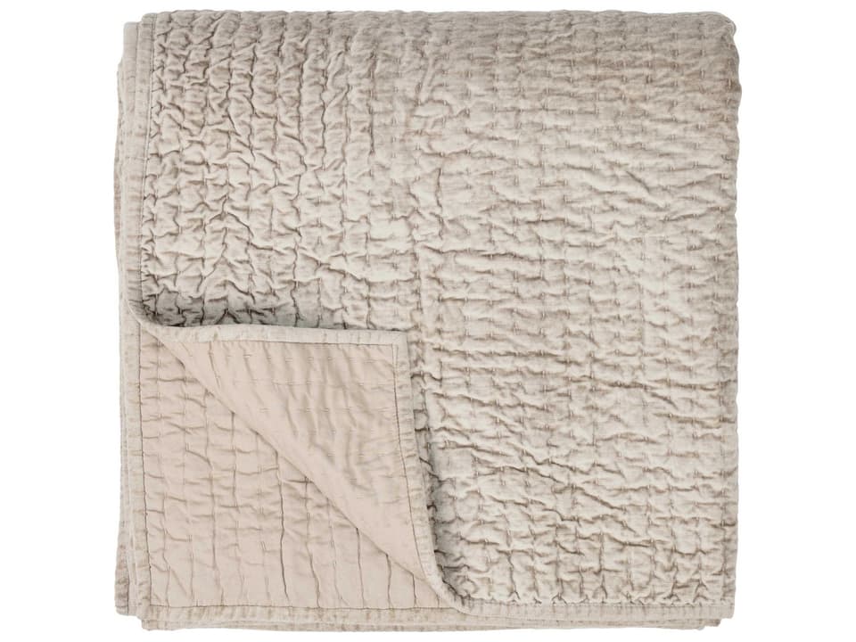 Bari Velvet Quilt Pebble Beige