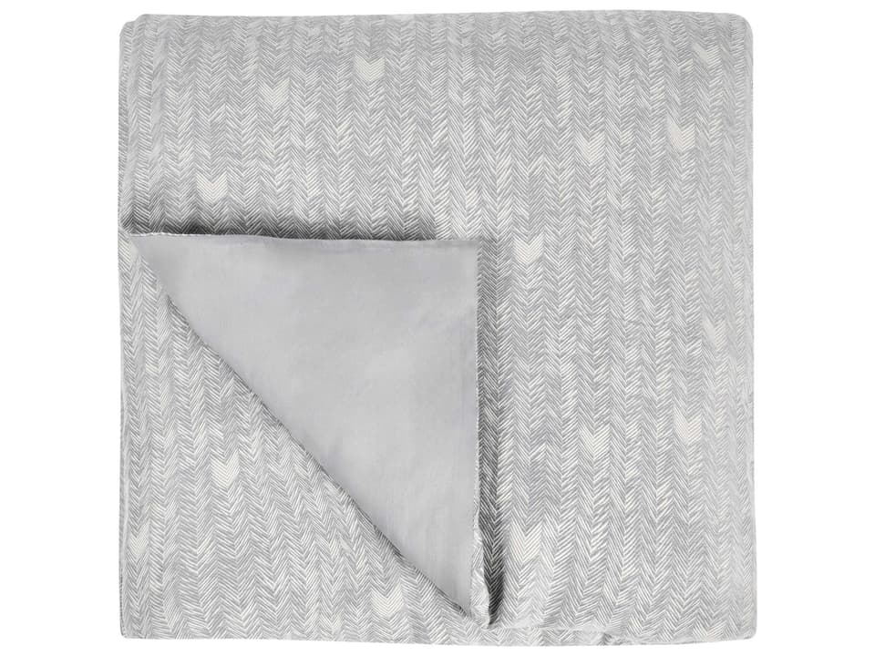 Lana Cotton Duvet with Herringbone Pattern in Gray