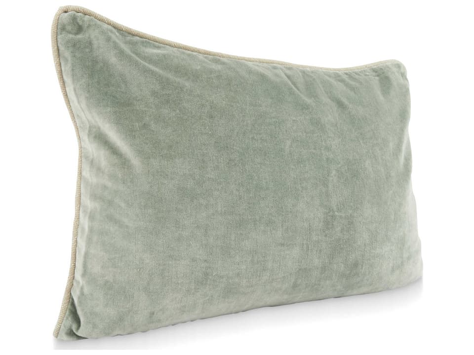 Harriet Bay Green Cotton Velvet Throw Pillow