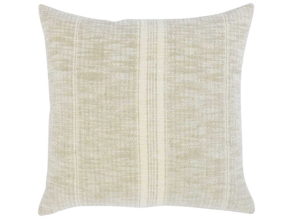 Ria 22 Inch Square Woven Throw Pillow Natural Ivory
