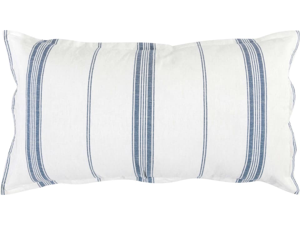 Jayson Blue Stripe King Sham Set with Linen Cotton Cashmere Blend