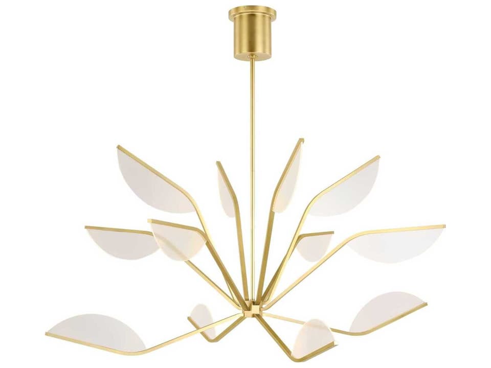 12-Light Belterra Integrated LED Chandelier in Natural Brass