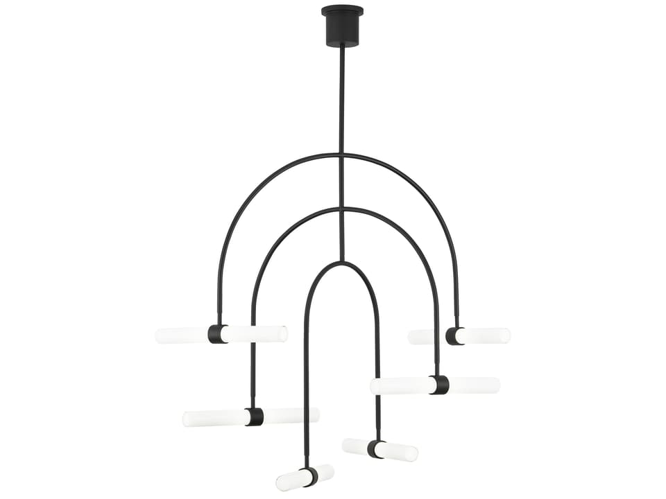Calumn 6-Light LED Chandelier in Nightshade Black