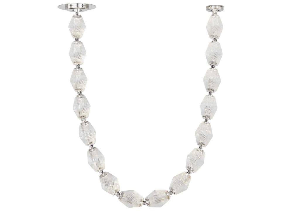 Collier LED Linear Chandelier in Polished Nickel with Crystal