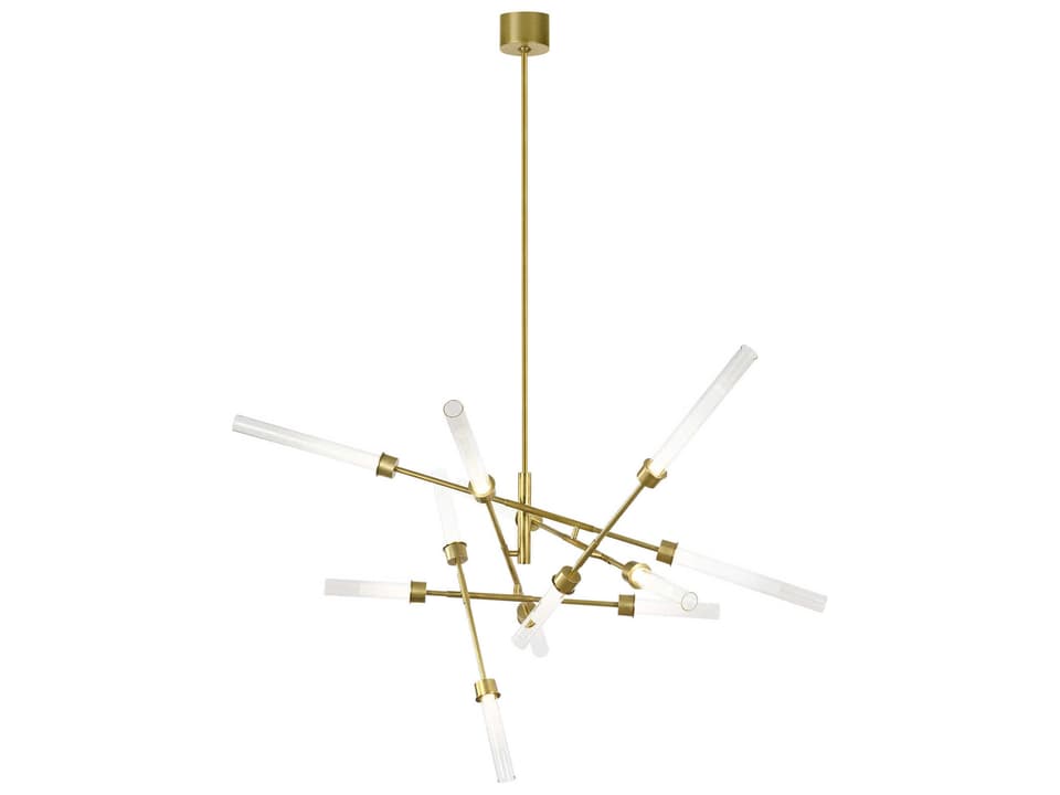 Linger 12-Light Abstract LED Chandelier in Natural Brass