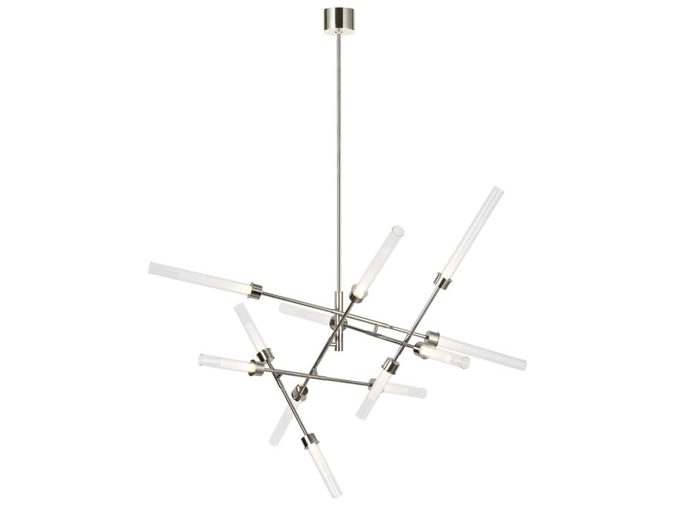 Linger 12-Light Abstract Chandelier in Polished Nickel