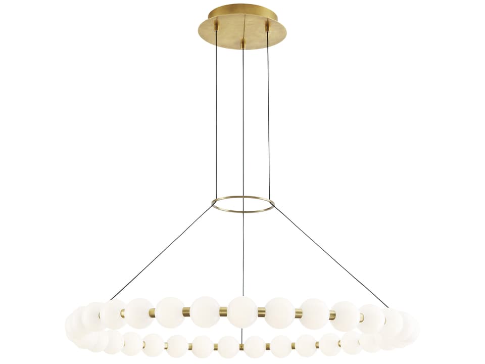 Orbet 36 Inch LED Chandelier in Natural Brass