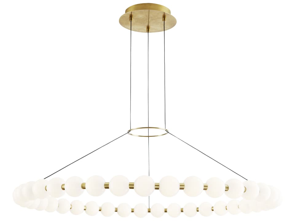 Orbet LED Chandelier in Natural Brass