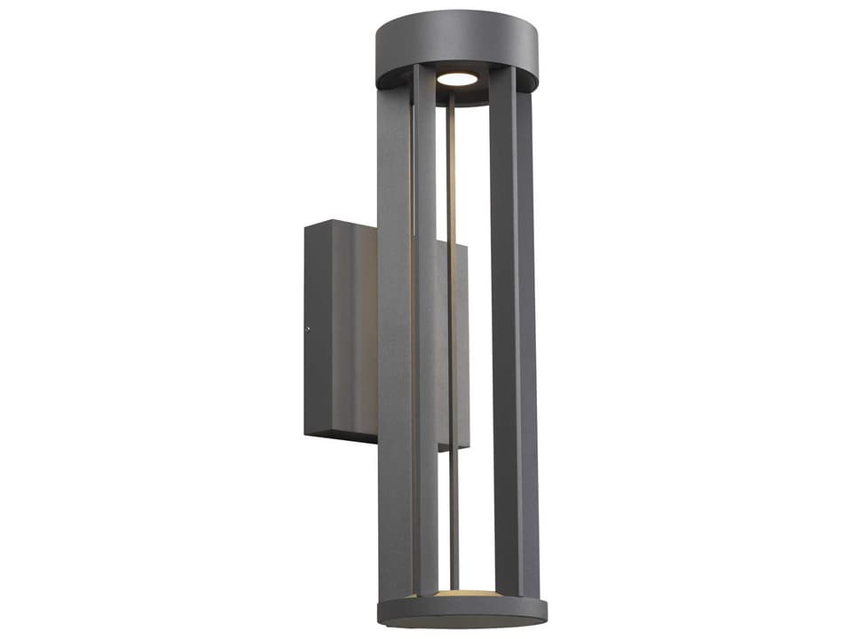 Turbo 1-Light Outdoor LED Wall Sconce in Charcoal
