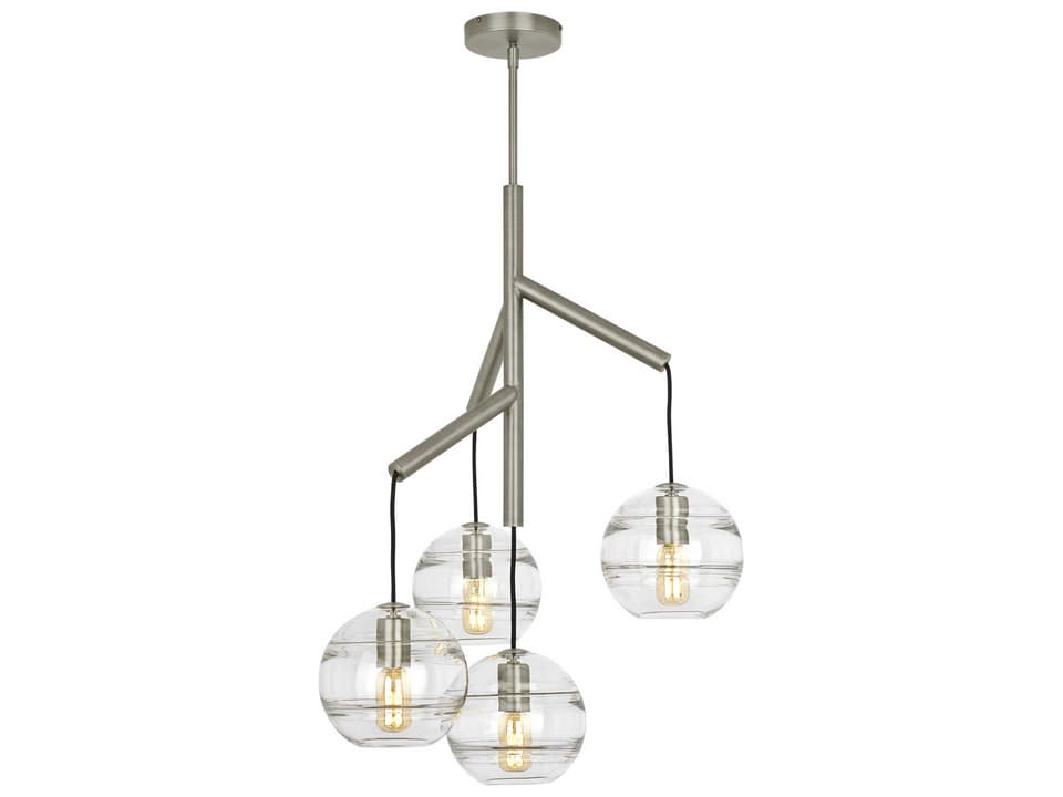 4-Light Sedona Chandelier in Satin Nickel with Clear Glass