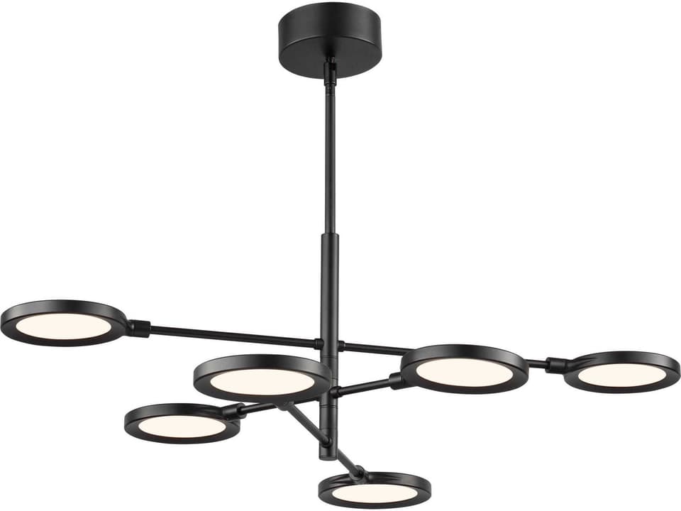 6-Light Spectica Integrated LED Chandelier in Matte Black