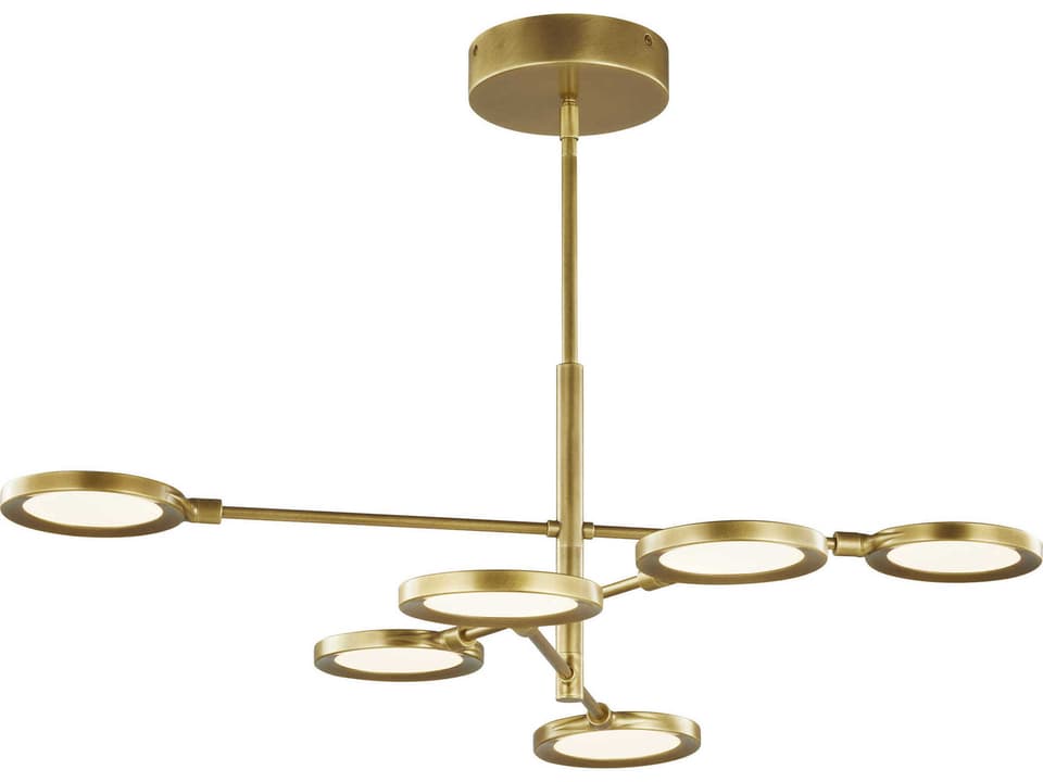 Spectica 6-Light Integrated LED Chandelier in Plated Brass