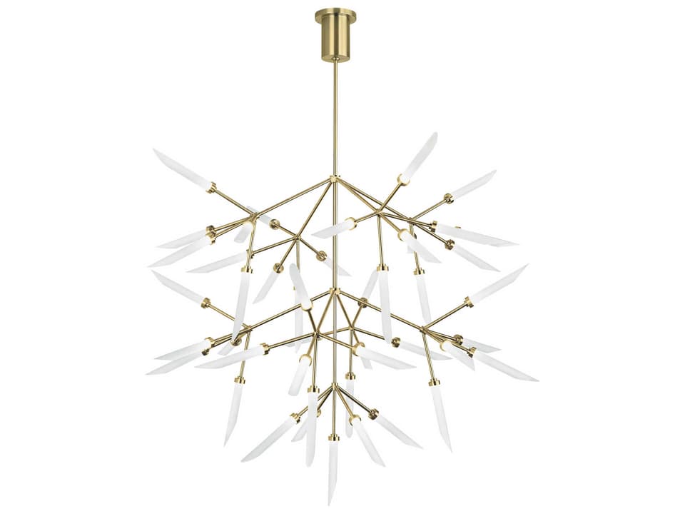45-Light Spur Grande LED Chandelier in Aged Brass