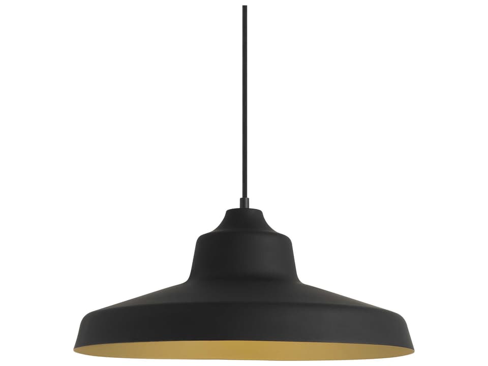 Zevo 1-Light Pendant Light in Black Gold