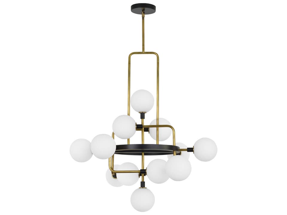 12-Light Viaggio Chandelier in Hand Rubbed Antique Brass