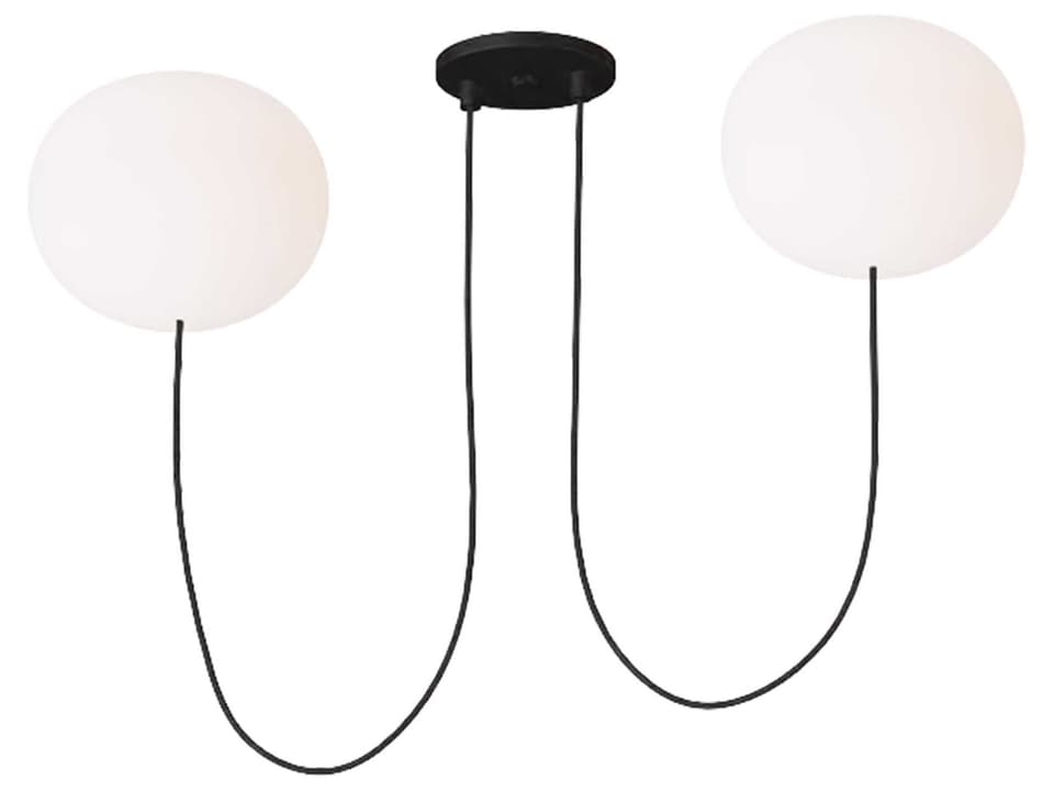 2-Light Helium LED Chandelier in Matte Black