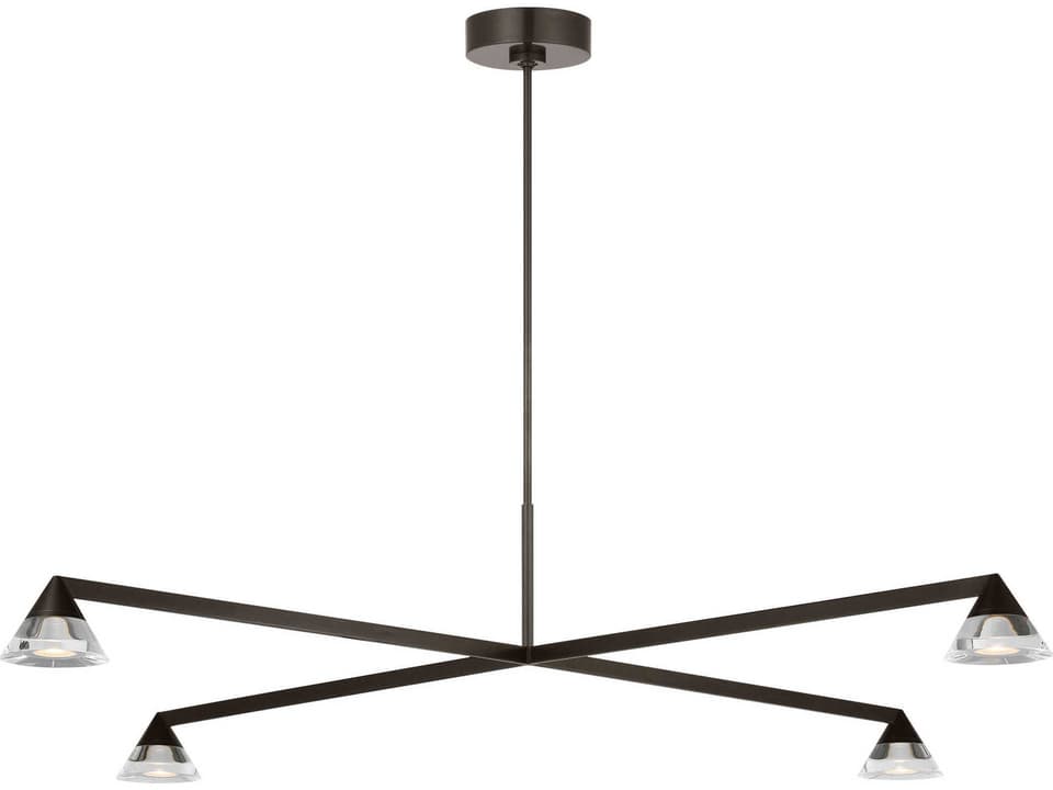 Midrand 4-Light LED Chandelier in Bronze with Crystal Diffusers