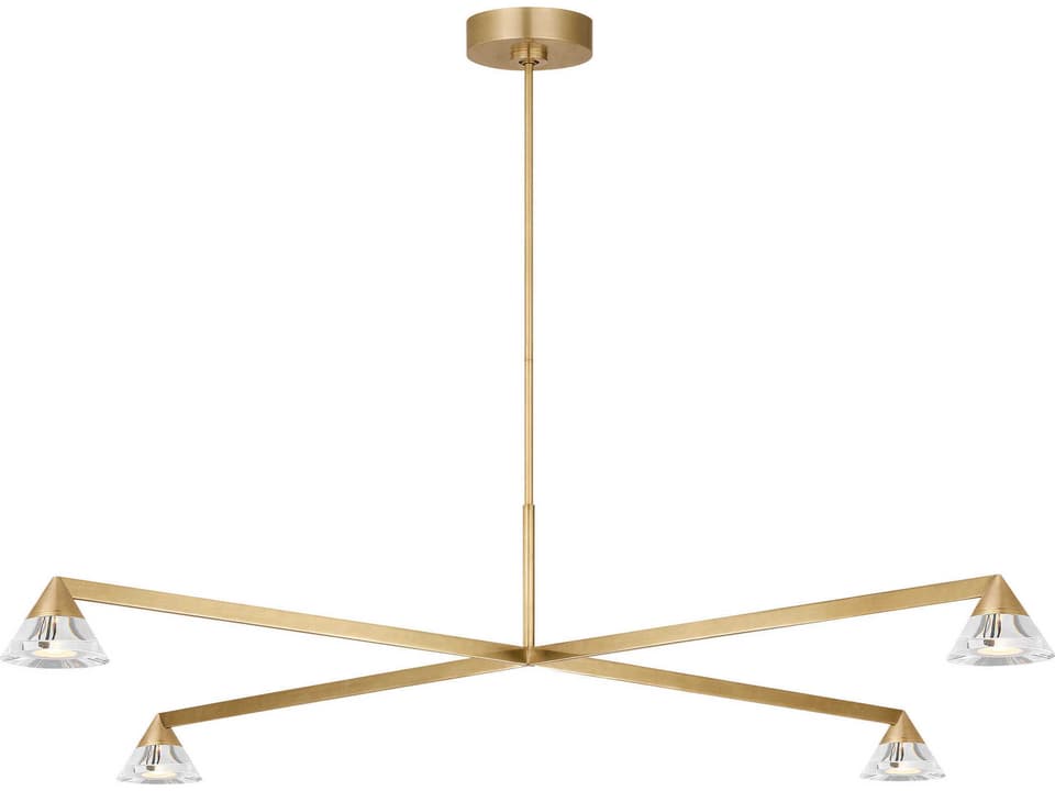 4-Light Midrand LED Linear Chandelier in Hand-Rubbed Antique Brass