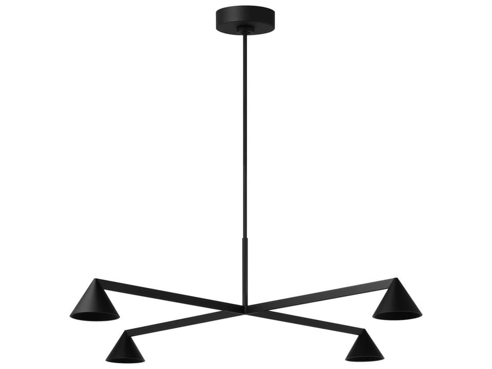 4-Light Midrand LED Chandelier in Nightshade Black