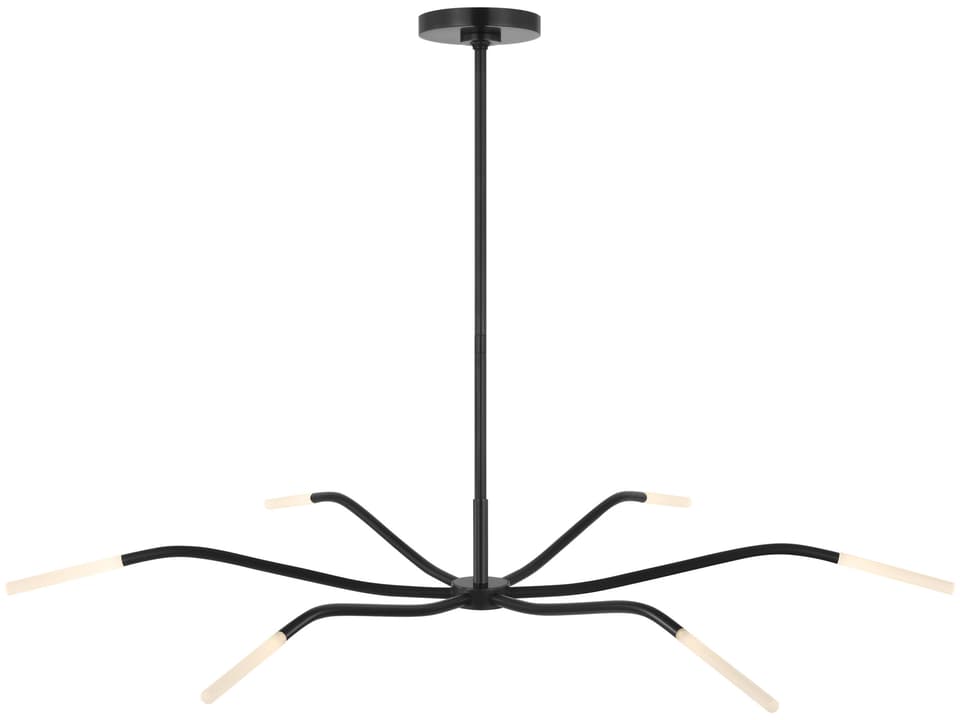 Lajos 39 Chandelier with Etched Crystal Shades in Bronze