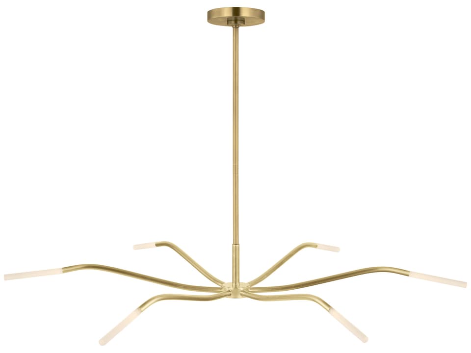 6-Light Lajos Linear Chandelier in Hand-Rubbed Antique Brass