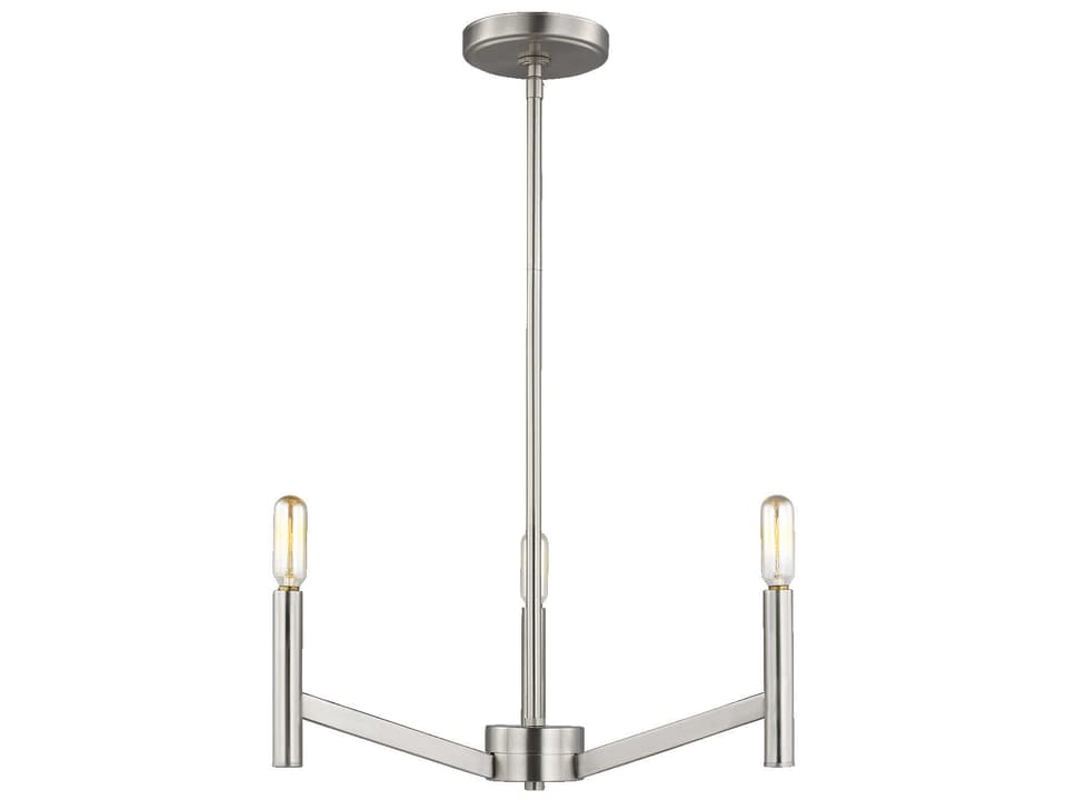 3-Light Vector Chandelier in Brushed Nickel