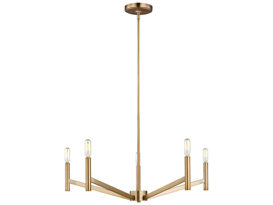 Vector 5-Light Chandelier in Satin Brass